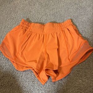 Lululemon Athletica Orange Athletic Shorts Lightweight Performance